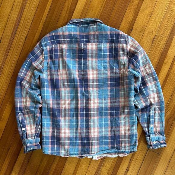 Faherty The Surf Flannel in Bristol Blue Size M - Picture 3 of 6